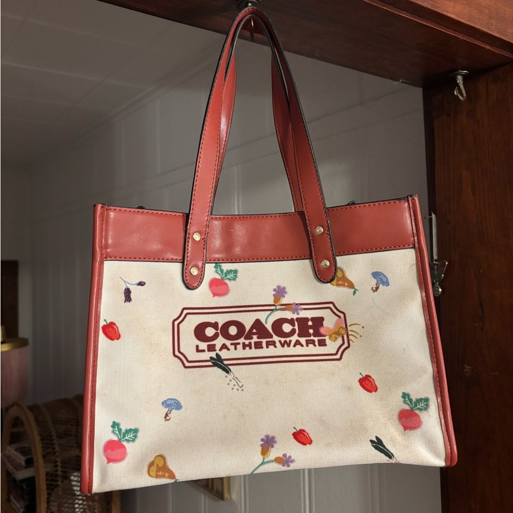 Y2K Tote Bag - Red and Cream Floral